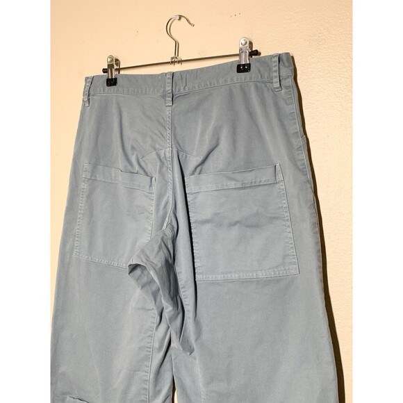Nili Lotan Shon Pants 4 Vintage Blue Barrel Leg Cotton - Picture 6 of 8